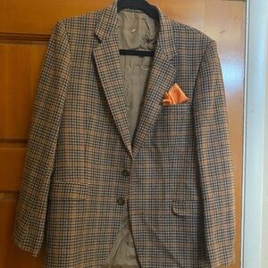 VTG. Davytex Paris Mens Cashmere Blend Houndstooth Sport Coat SZ 38R
